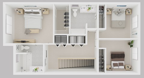 A floor plan of a small apartment with a kitchen, living room, and bathroom.